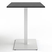 Стіл обідній кухонний квадратний на опорі Tetra light білий метал ДСП Чорна текстура 60х60 h-75 Lovko