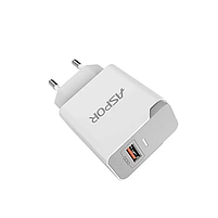 Мережевий зарядний пристрій Aspor A822 Fast Charger (18W QC3.0 1USB/3A)- білий, фото 4