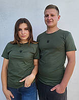 Футболка Патріотична, розмір S з вишитим тризубом , патріотичні футболки парні/чоловічі/жіночі