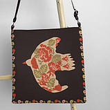 Сумка жіноча Taystra Квіткова птаха на чорному фоні 30x29 см (TAI_23J066), фото 2