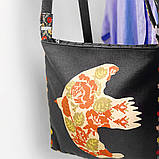 Сумка жіноча Taystra Квіткова птаха на чорному фоні 30x29 см (TAI_23J066), фото 5