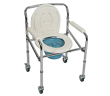 Крісло-туалет із санітарним оснащенням на колесах, регулююче по висоті - Karadeniz Medical PR-771