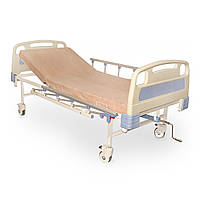 Ліжко медичне функціональне двосекційне з огорожами та на колесах - Омега КФМ-2-1