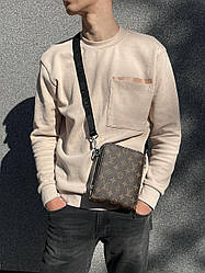Чоловіча сумка Луї Віттон коричнева Louis Vuitton S-Lock Vertical Zip Bag Brown