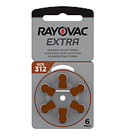 Батарейки для слухових апаратів Rayovac Extra Advanced 312 (6 шт.)