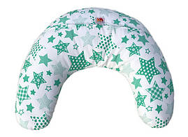 Подушка для годування немовлят, кульки пінополістиролу, зелені зірки на білому Лежебоку