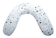 Подушка для беременных и кормления, шарики пенополистирола, звезды на белом CLASSIC Лежебока