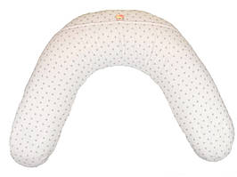 Подушка для вагітних та годування, кульки пінополістиролу, серця на білому CLASSIC Лежебока