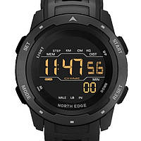 Тактичний військовий похідний спортивний годинник електронний North Edge MARS Pro Black 5BAR
