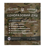 Польовий сухий душ (пінна губка) для військових із дерматологічним гелем Estem MilitaryX2 (2 шт.)