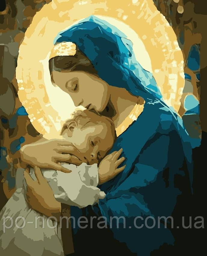 Картина за номерами Artissimo Марія та Ісус (з золотими фарбами) (PN0335) 40 х 50 см