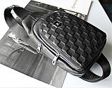 Чоловіча шкіряна сумка-слінг Louis Vuitton через плече чорна, фото 2