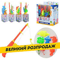 Игра магнитная рыбалка (удочка с крючком, морские обитатели 5шт) YLB10