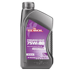 Масло трансмиссионое TEMOL Premium Gear масло премиальное 75W-80(1л)(T-PG75W80-1L)