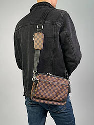 Чоловіча сумка Луї Віттон коричнева Louis Vuitton Trio Messenger Brown Chess