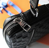 Чоловіча шкіряна сумка месенджер Louis Vuitton black, фото 8