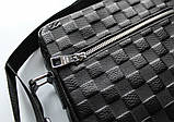 Чоловіча шкіряна сумка месенджер Louis Vuitton black, фото 9
