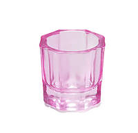 Стеклянный стаканчик (ёмкость) для смешивания краски, хны при окрашивании бровей и ресниц Розовый