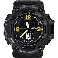 Тактичний військовий чорний годинник з тризубом Besta Symbol