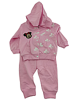 Костюм 6, 9, 12, 18, 24 месяцев Турция костюм для новорожденного набор на девочку розовый (КДН150)
