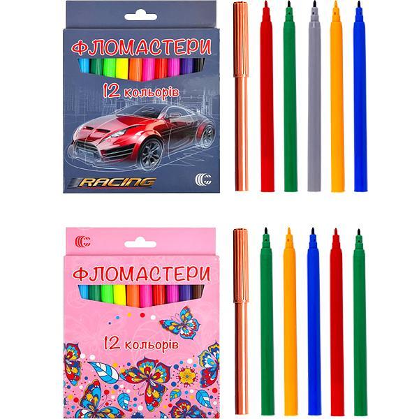 Фломастери 12 кольорів "Картон" 950-12