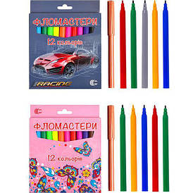 Фломастери 12 кольорів "Картон" 950-12