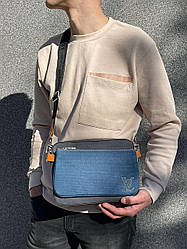 Чоловіча сумка Луї Віттон синя Louis Vuitton Trio Messenger Blue Textile