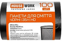 Пакет для сміття 35л/100шт чорний "HOUSEWORK" (1/25)