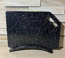 Обробна дошка зі штучного каменю. На підставці (набір) Чорний