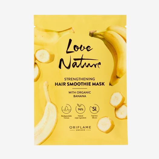 Зміцнювальна маска-смузі для волосся з органічним бананом Love Nature 30 мл.