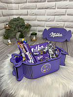 Подарочный бокс «Конфетка Milka», с мыльными розами