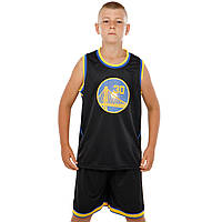 Форма баскетбольная подростковая Zelart NB-Sport Golden State Warriors 9963 L рост 140-150 см Black