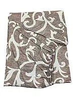 Простынь на резинке двуспальная "Вензель кофейный" | Бязь 160x200 см Серый