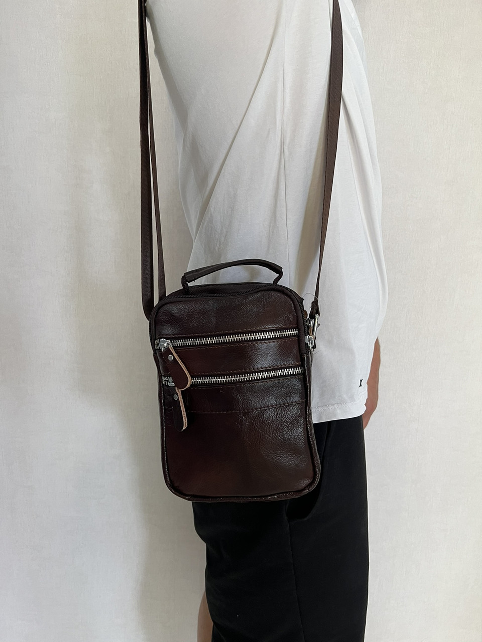 Чоловіча сумка з натуральної шкіри 3924-11BROWN коричнева