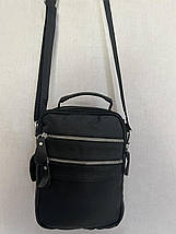 Чоловіча сумка з натуральної шкіри 3924-11BLACK чорна, фото 2