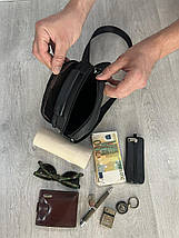 Чоловіча сумка з натуральної шкіри 3924-11BLACK чорна, фото 5