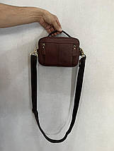 Чоловіча шкіряна сумка 30118 коричнева 14-22-7см, фото 3