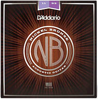 Струны для акустической гитары D'Addario NB1152 NICKEL BRONZE CUSTOM LIGHT (11-52)