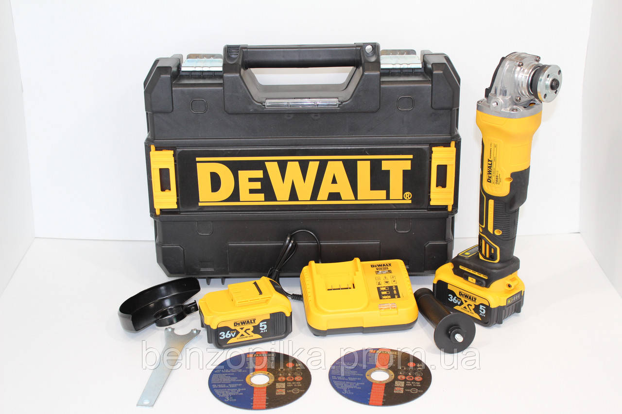 Аккумуляторная болгарка безщеточная Dewalt DCG405P2 - фото 10 - id-p1898263711