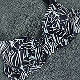 Купальник жіночий роздільний на кісточках чорний з білим M, фото 4