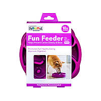 Миска-лабиринт для собак Outward Hound Fun Feeder Цветок, средняя, фиолетовая, 20×5.5 см