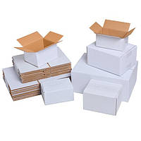 Белые четырехклапанные гофроящики (трехслойные)