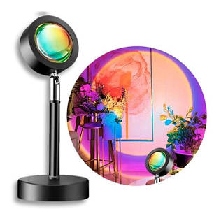 Проєкційна лампа з пультом Sunset Lamp RGB, 09L