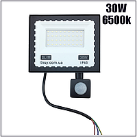 Прожектор LED 30W ULTRA Slim 220V 2500Lm 6500K IP65 с датчиком движения