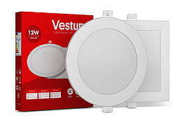 Круглий світлодіодний врізний світильник Vestum 12W 6000K 220V 1-VS-5109