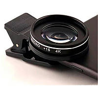 Макро об'єктив 37мм 30X 4K HD (15X-2шт)  Чорний