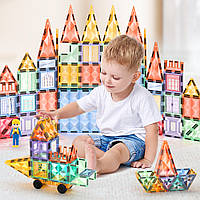Дитячий магнітний конструктор для хлопчика, що розвиває з яскравими великими деталями будинок