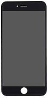 Стекло корпуса iPhone 6S Plus черное с рамкой с OCA-пленкой с поляризационной пленкой оригинал