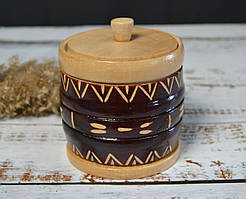 Бочонок для меду I Ємність для круп I Медовниця дерев'яна