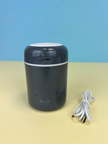 Ультразвуковий зволожувач повітря з підсвічуванням "DQ-107" Colorful Humidifier 300 мл, темно-сірий, фото 1